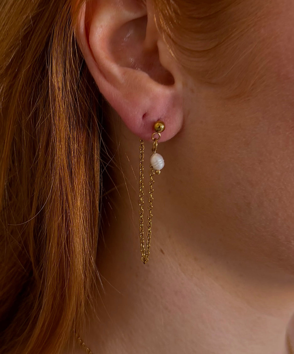 Pearl Chain Studs