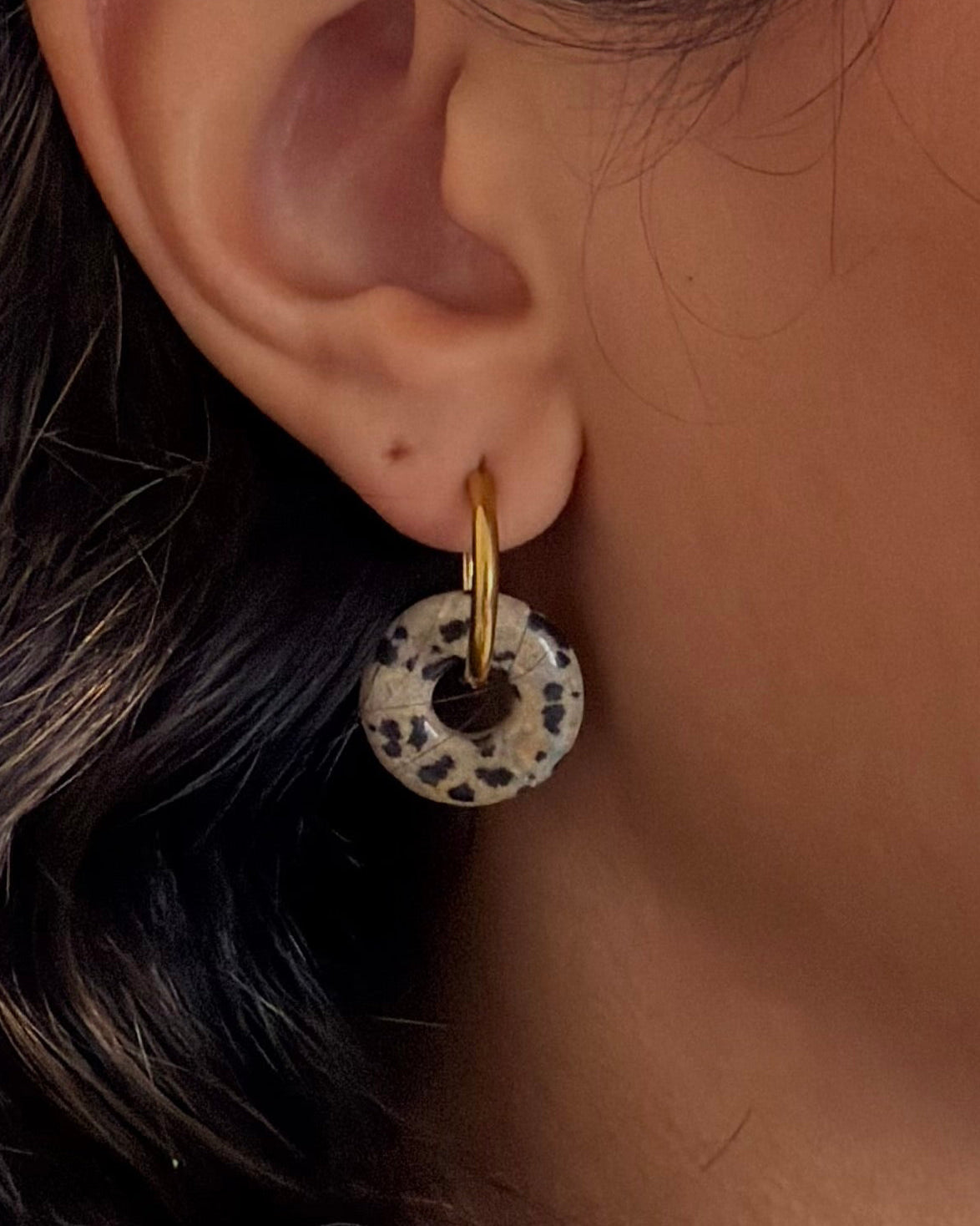 Dalmatian Hoop Earrings