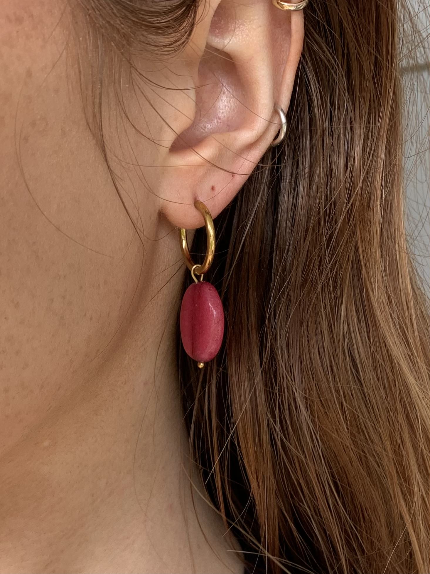 Pink Agate Earrings