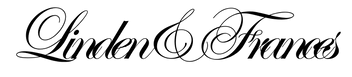 Decorative text 'Linden & Frances' in a stylized font on a white background