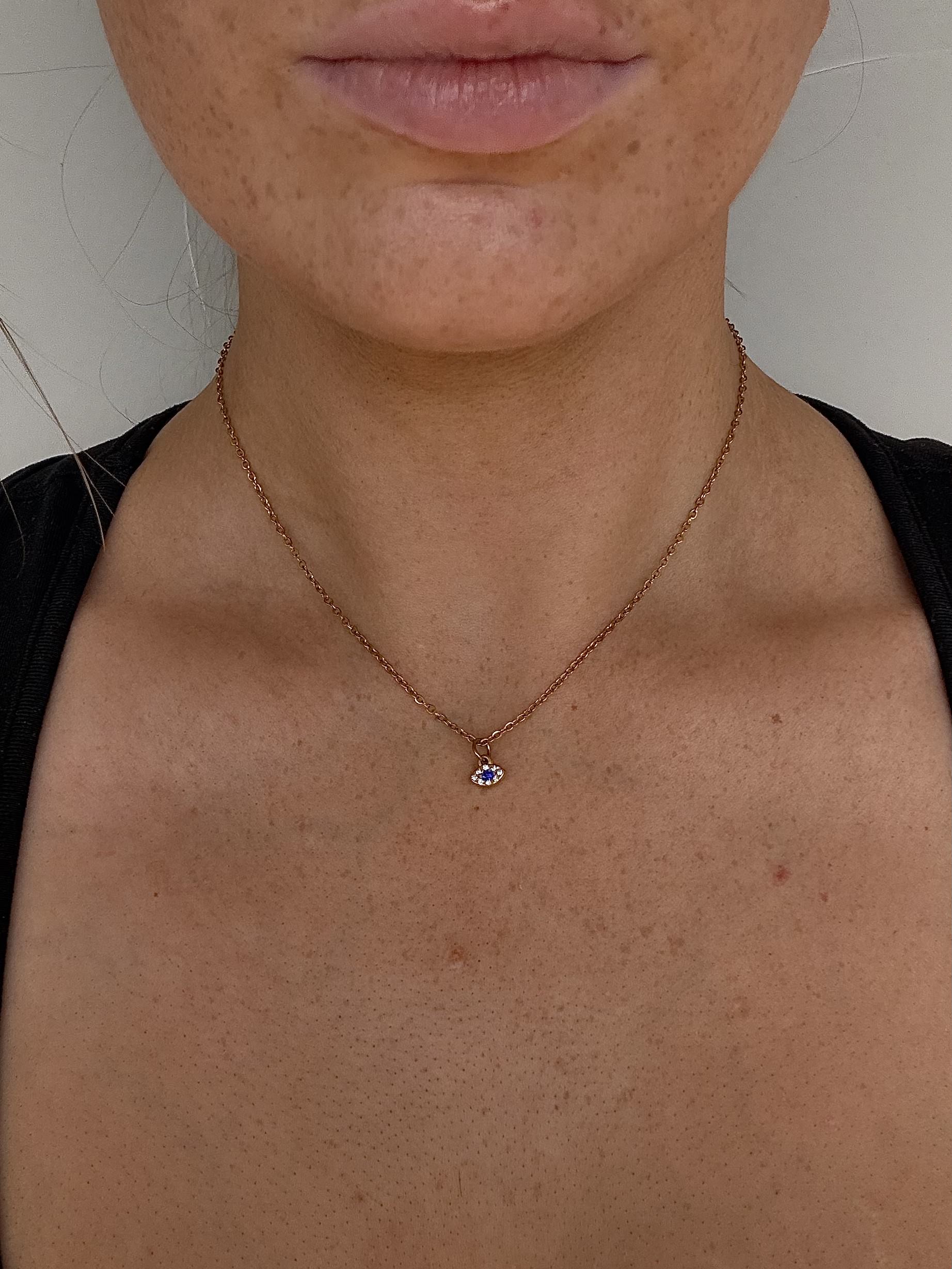 evil eye diamonte waterproof necklace