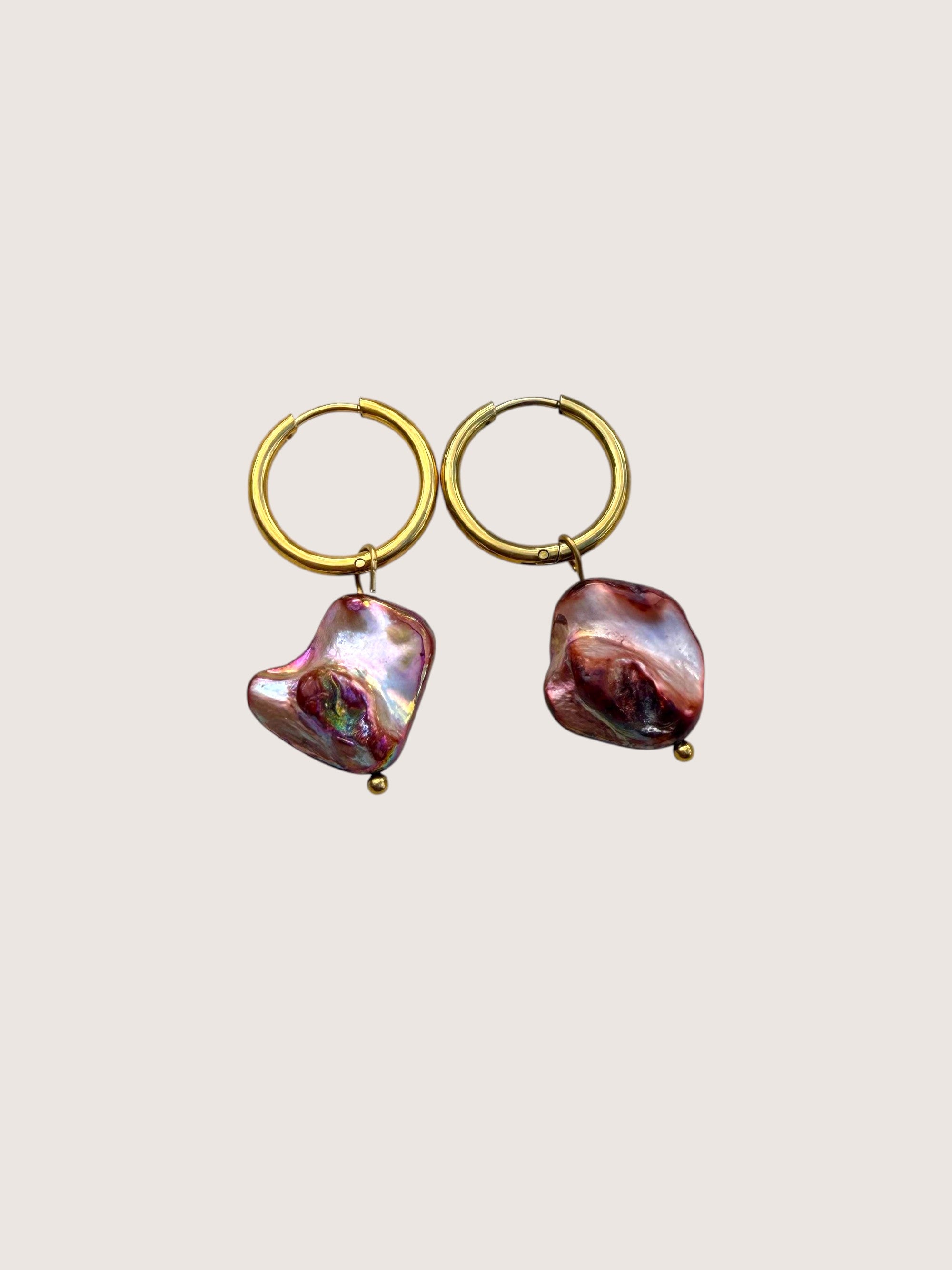 vintageshell earrings gold steel